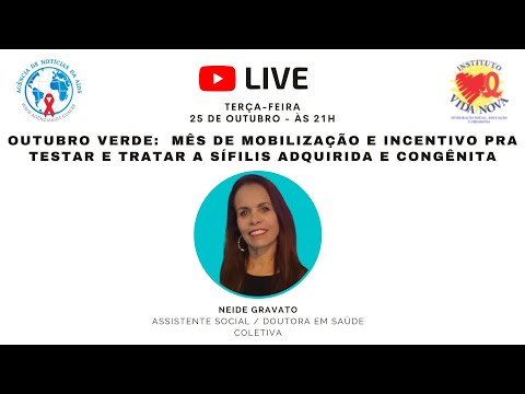 LIVE ÀS TERÇAS: Outubro Verde – Mês de mobilização e incentivo pra testar e tratar a sífilis congênita e a sífilis adquirida