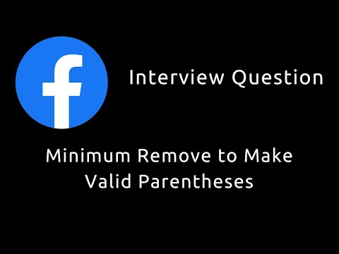 Leetcode 1249 Minimum Remove To Make Valid Parentheses Python