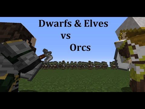 Minecraft --- NPC Battle (Dwarfs and Elves vs Orcs)
