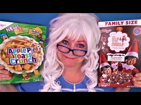 Elf on the Shelf Hot Cocoa Apple Pie Toast Crunch Chocolate Cereal Challenge Granny McDonalds