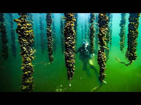 How Are Million of Mussels Raised In Europe | Mussel Farming Harvesting and Process