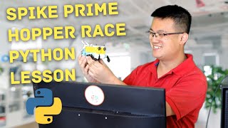 SPIKE Prime "Hopper" Python Beginners Lesson. SPIKE Prime / Units / Invention Squad / Hopper Race