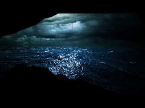 Heavy Ocean Rainstorm with Non Stop Thunder Sounds for Sleeping | Sleep Sounds - Dimmed Screen Rain
