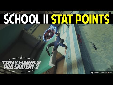 SCHOOL II: How to Collect 4 Stat Points | Tony Hawk's Pro Skater 1+2 (Stat Points Location)