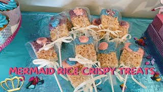 DIY Mermaid Rice Crispy Treats Party Favors|Easy Rice Crispy Party Favors