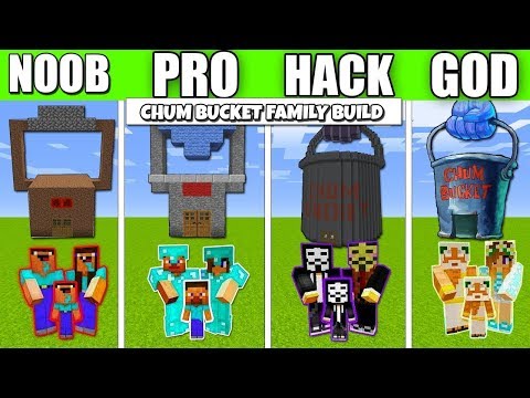 Minecraft Battle : CHUM BUCKET FAMILY CRAFTING CHALLENGE - NOOB vs PRO vs HACKER Minecraft Animation
