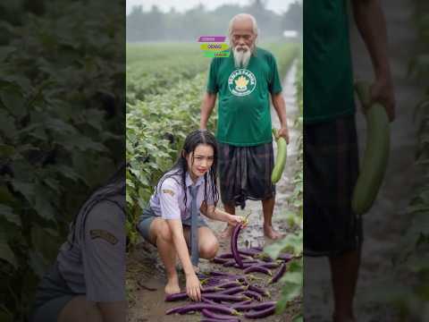 she take the vegetables without asking! heavy rain in village life #fyp #rainyday #heavyrain