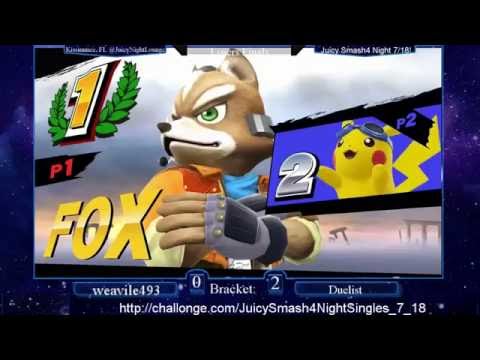 Juicy Smash 4 Night 7/18 - Losers Finals: Duelist (Fox) vs Weavile493 (Pikachu)
