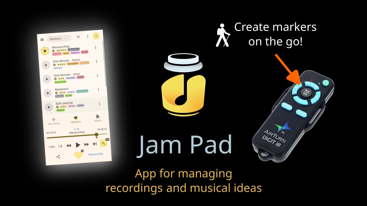 Jam Pad - Preview of an app for managing recordings and musical ideas