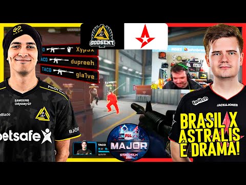 GODSent vs Astralis (Nuke Mapa 1 - MD3) Brasil x Astralis no MAJOR - Transmissão Gaules