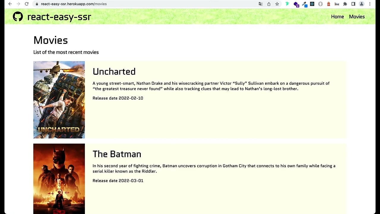 Github repository react-easy-ssr | react + redux-saga + loadable-component