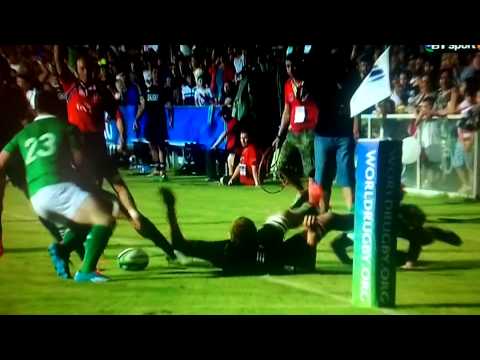 Tomas Quinlan try saving tackle against ALL BLACKS