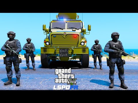 GTA 5 New SWAT Team MRAP Truck Responding To Barricaded Suspect With Hostages In LSPDFR Police Mod