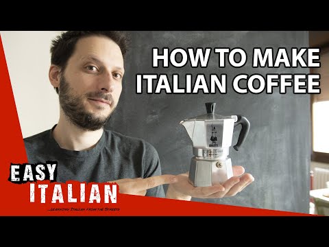 How to make coffee with an Italian coffee maker | Easy Italian 35