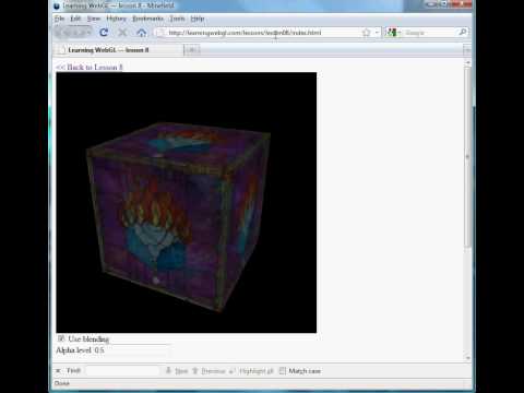 WebGL Lesson 8 - the depth buffer, transparency and blending