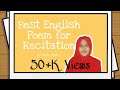 English Recitation || State level 1st prize poem || My poem Recitation