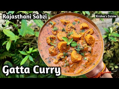 Gatta Curry || Rajasthani Gatte Ki Sabzi Recipe || Iskcon Prasad || Krishna's Cuisine #gatta_curry