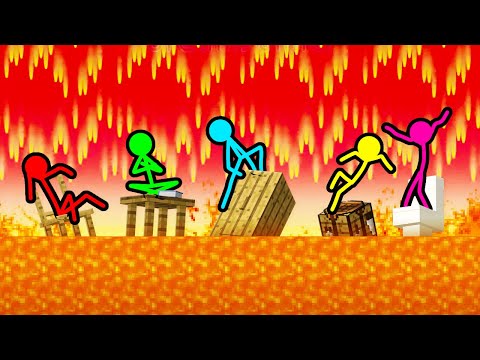 Stickman VS Minecraft: 100% Impossible Floor is Lava - AVM Shorts Animation
