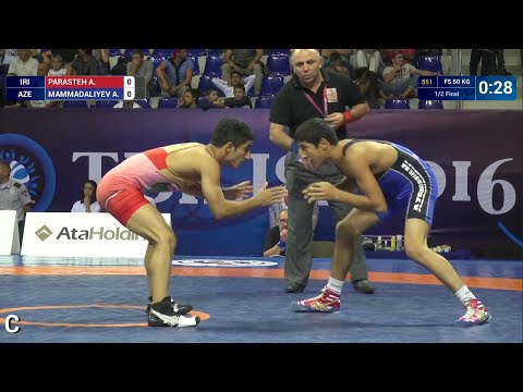 1/2 FS - 50 kg: A. PARASTEH (IRI) df. A. MAMMADALIYEV (AZE), 7-1