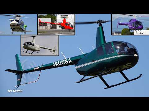 Various Helicopters Video - Robinson R44 Raven II Hover Check, Takeoff & Landing, etc.