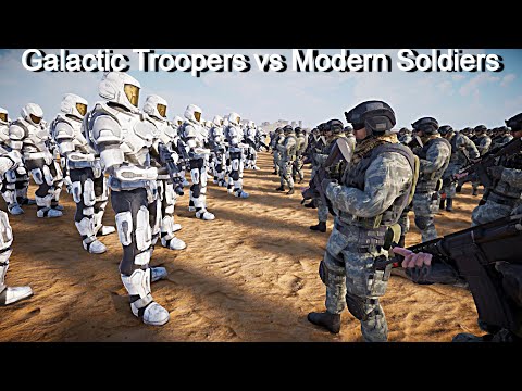 100K Galactic Troops vs 100K Modern Soldiers - Ultimate Epic Battle Simulator 2 | UEBS 2