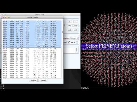Qgui: Free energy calculations and EVB simulations