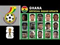 GHANA Black Stars Squad FIFA World Cup 2026 Qualifiers March Ghana Squad