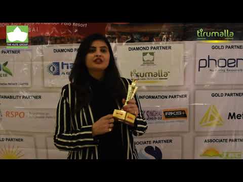 Mrs. Archana Suresh Kute madam expressed gratitude for Star International Award at Globoil Exhibition 2019, Dubai