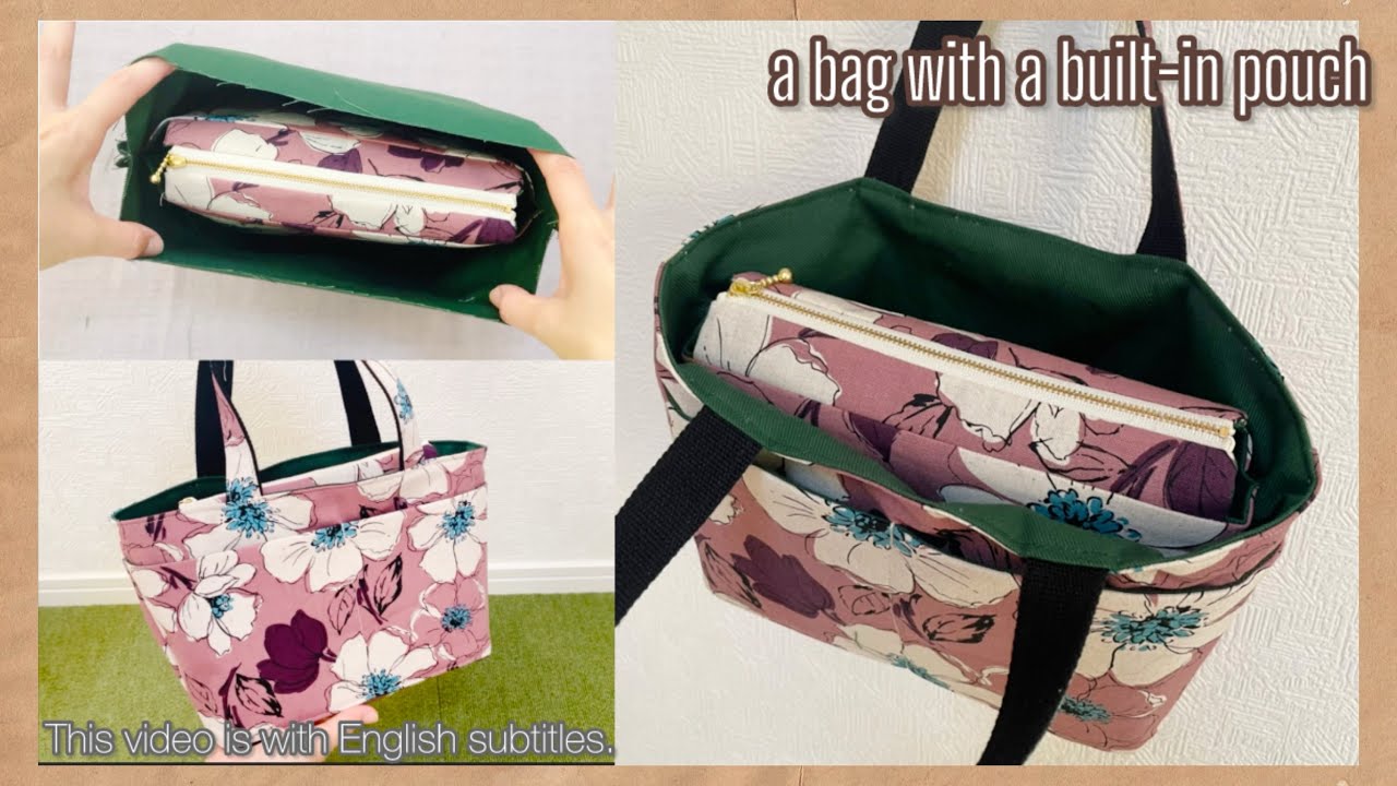 How to make a bag with a pouch – watched over 100,000 times【This video is with English subtitles.】