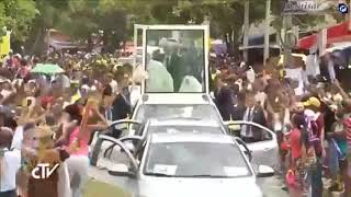Pope Francis 'is fine' after popemobile injury in Colombia