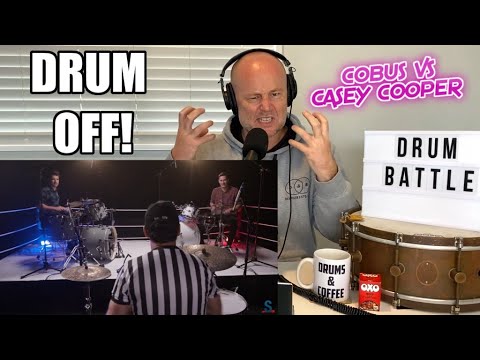 Epic Drum Battle: @COOP3RDRUMM3R Vs @Cobus | Sweetwater | Drum Teacher Reacts