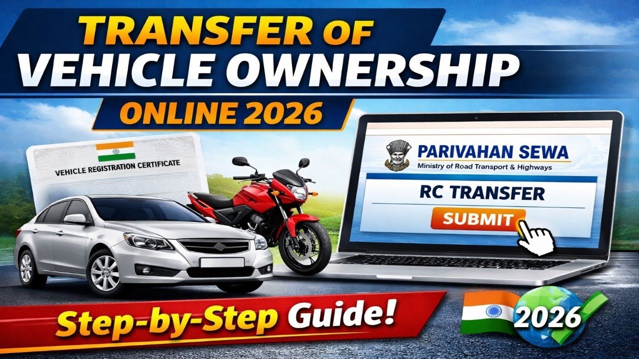 RC Transfer Online 2026 🔥 Vehicle Ownership Transfer on Parivahan Sewa | Apply Full Process Online 