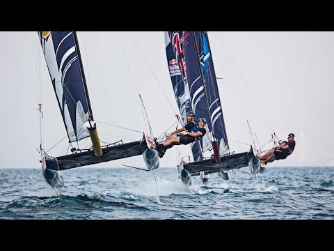 Racing the Flying Phantom Hydrofoil Catamaran