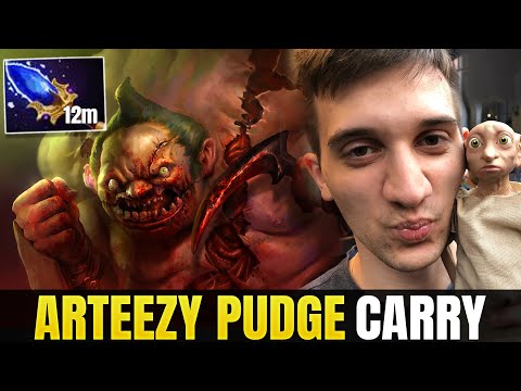 ARTEEZY unusual pick carry - Pudge try hard dota