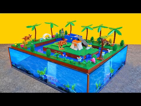 Building Lego Jurassic Water Park Rapids Ride with Water Pump