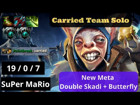 SuPer MaRio Meepo SOLO Carried Full Team  |  New Meta Butterfly + 2 Skadi  | Dota 2 Gameplay