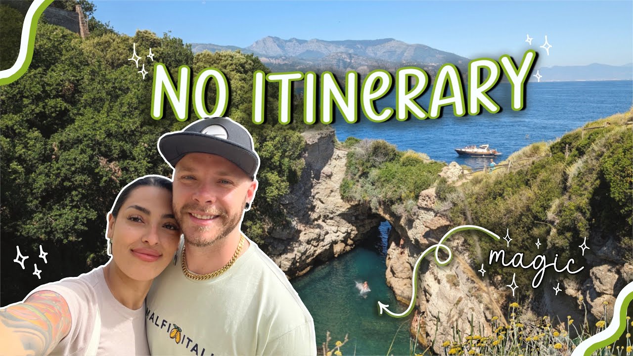 A tourist relishes the exploration and revisit of the majestic Bagni della Regina Giovanna.