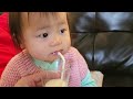 Baby Lee Drinking Milk With Straw