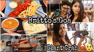 Visited Best Beach Shack In Baga GOA!! || BRITTO'S || Meet & greet with a GIANT CRAB 🦀😲