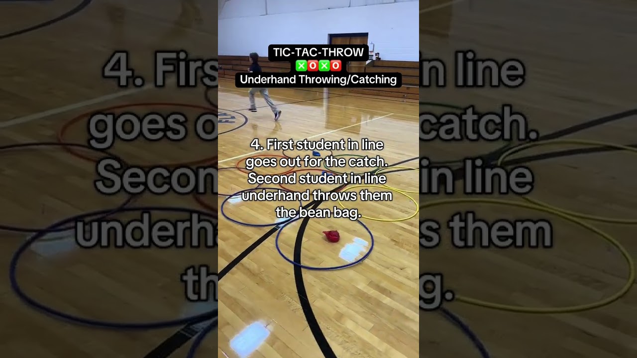 TIC-TAC-THROW (Underhand Throwing, Catching) PE Game  #pegames #fieldday