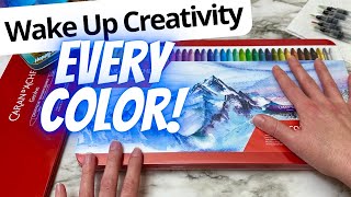 🎨 Unboxing + USING ALL 84 Caran d'Ache Neocolor IIs in my Sketchbook