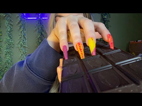 ASMR: Chocolate scratching & tapping. Textured scratching, fast tapping! (Ft. Ana Luisa)