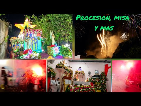 Procesión, Misa y Reventazon en Cantón El Limon, Verapaz, San Vicente