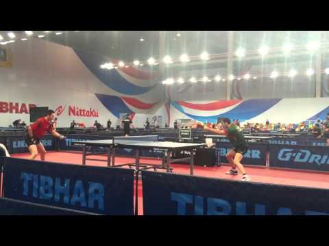 Training  Joao Monteiro Marcos Freitas European Table Tennis Championships 2015,Ekaterinburg, Russia