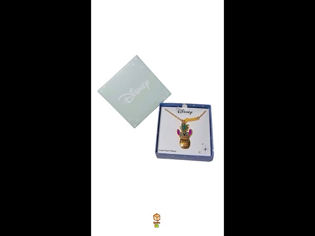 Vídeo relacionado con Disney Collar Stitch de Punto para Mujer, Chapado en oro de 18 quilates, con Colgante Esmaltado y cristal azul, 45cm