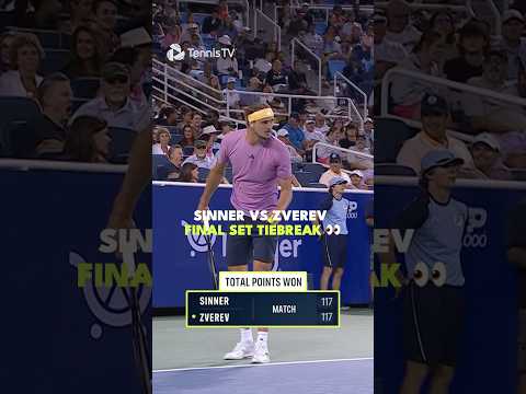 As close as it gets 😳 Sinner & Zverev Final Set Tiebreak 💥