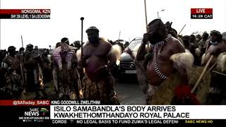 King Goodwill Zwelithini kaBhekuzulu I His Majesty's body arrives at Kwakhethomthandayo Royal Palace