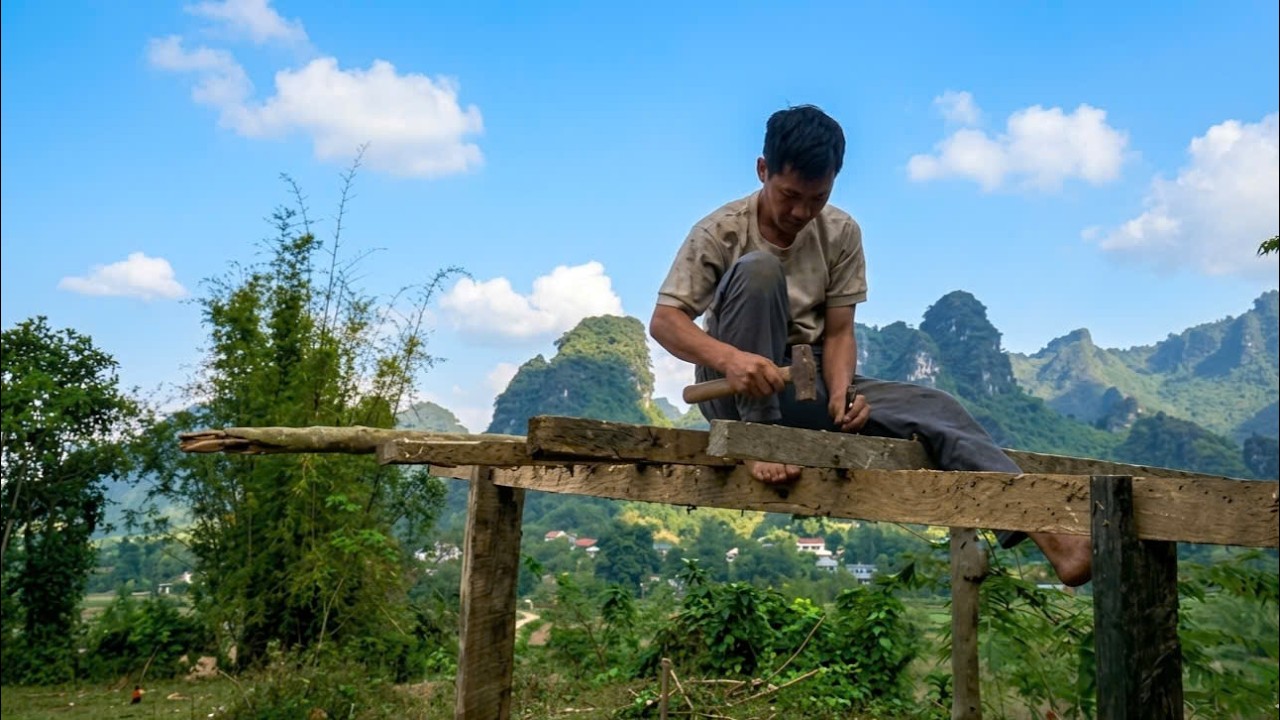 Starting in a new place: The first task is to build a small temporary shelter.