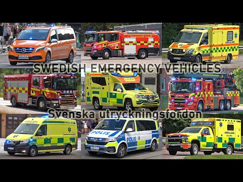 🇸🇪 Swedish Emergency Vehicles responding (Police cars, Fire trucks, Ambulances)