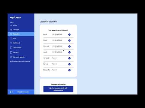 Tutoriel commerçants epicery : comment modifier les horaires de votre boutique ?